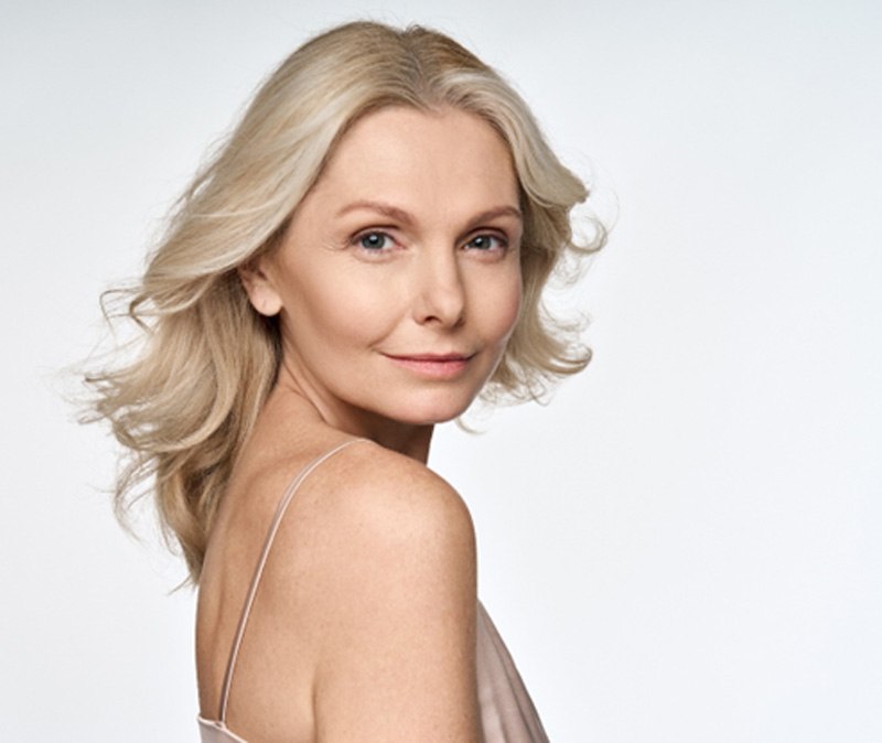 beautiful mature woman after BOTOX treatment 