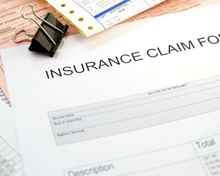 Close-up of insurance claim form
