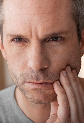 Man with tooth pain