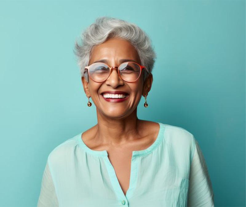 Portrait of smiling, mature woman with radiant smile