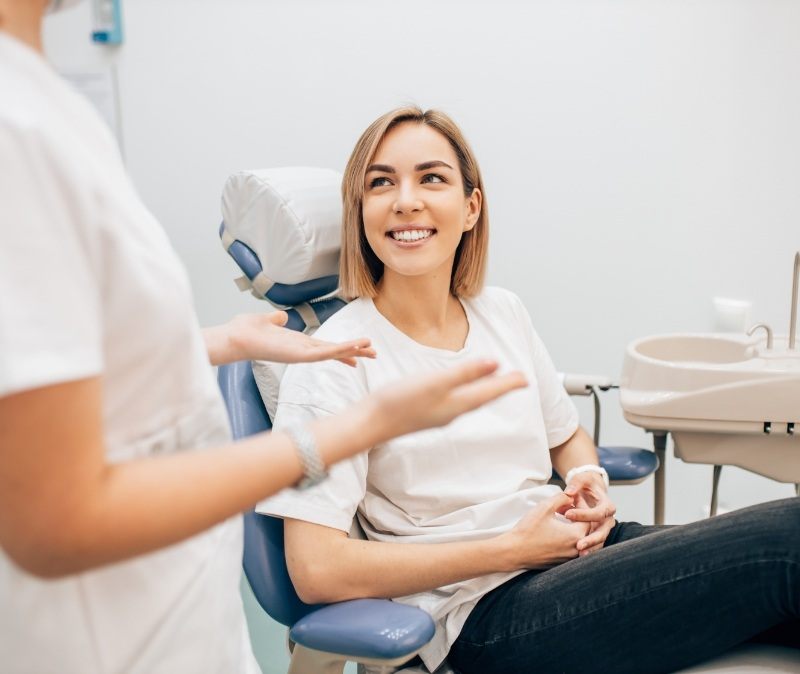 Woman smiling after smile makeover